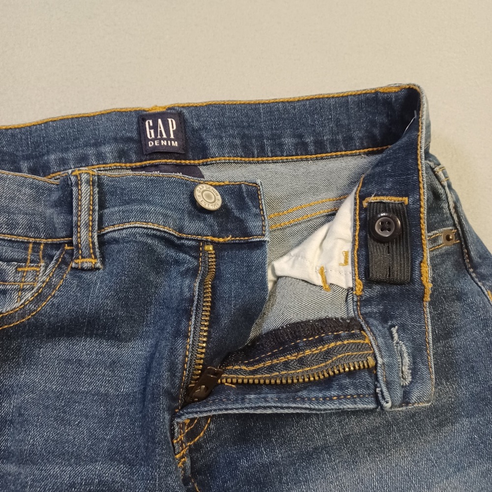 Gap Denim Kids Boys Size 10 Regular Stretch Straight Jeans Medium Wash Blue - Picture 8 of 10